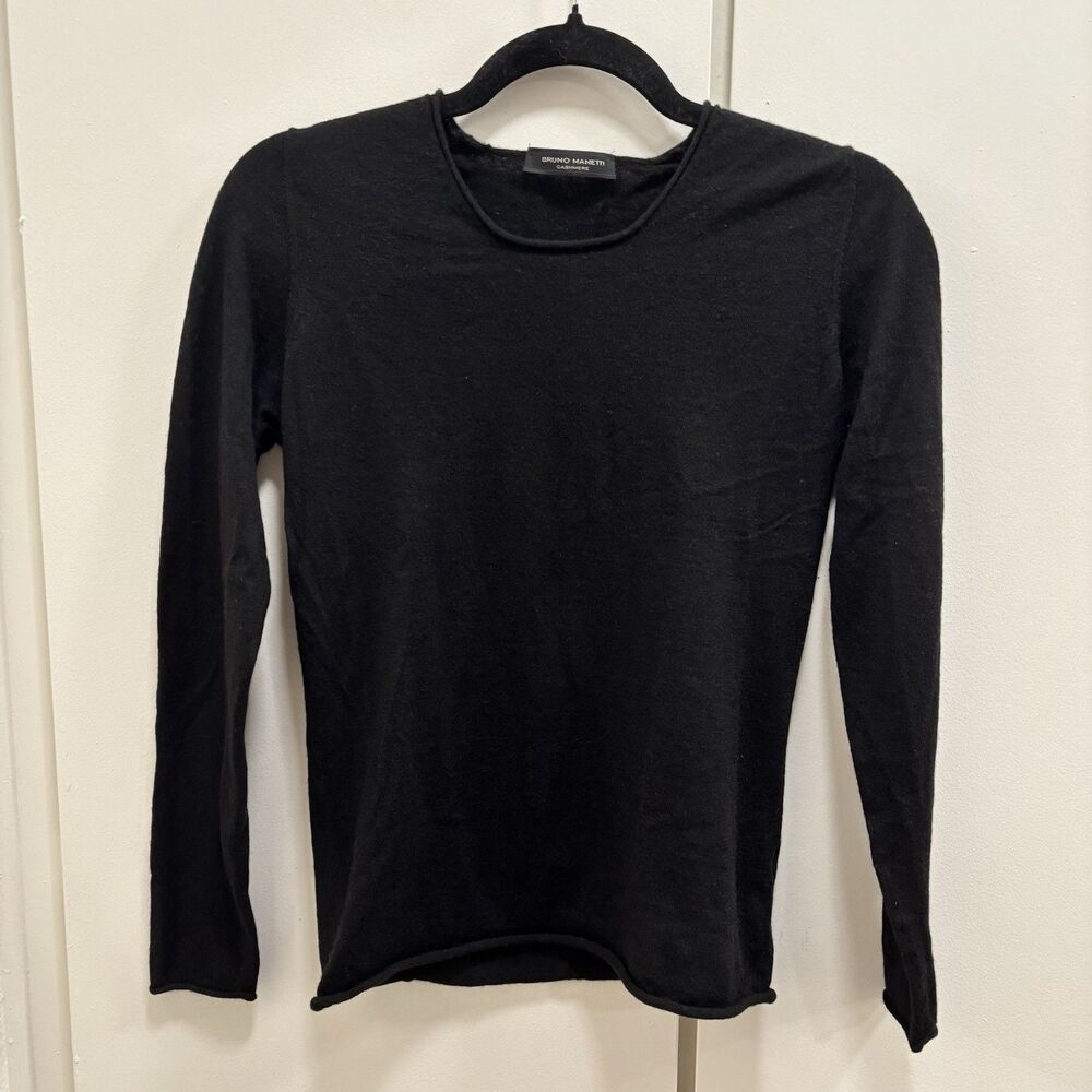 Bruno Manetti Sz EU 44 US Small/Medium Black 100% Cashmere Sweater Top